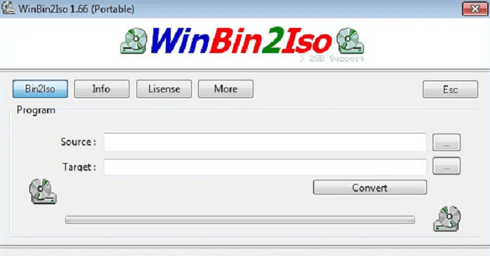 Convert BIN to ISO